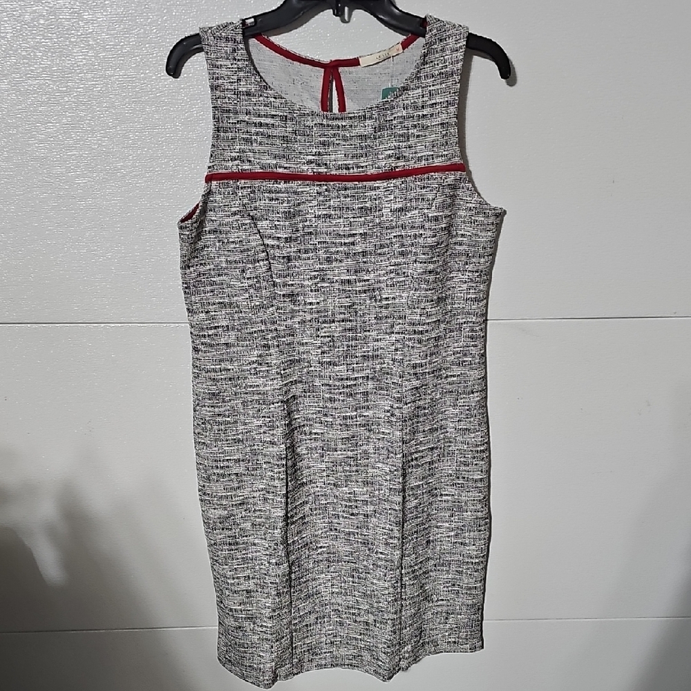 NWT Le Lis Black and Red Textured Mini Dress